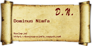 Dominus Nimfa névjegykártya